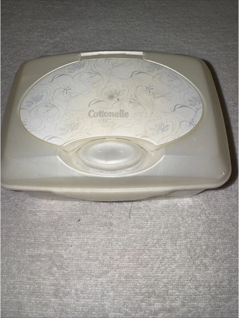 Empty Cottonelle Flushable Wipes Dispenser Hard Container Refillable Tub